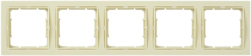 Рамка 5-местная квадратная РУ-5-БК BOLERO Q1 кремовый | код EMB52-K33-Q1 | IEK